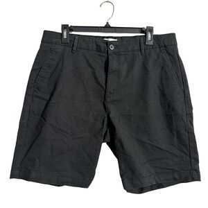 TOPMAN Black Cotton Blend Flat Front Chino Shorts Mens Size 34 MCMLXXVIII